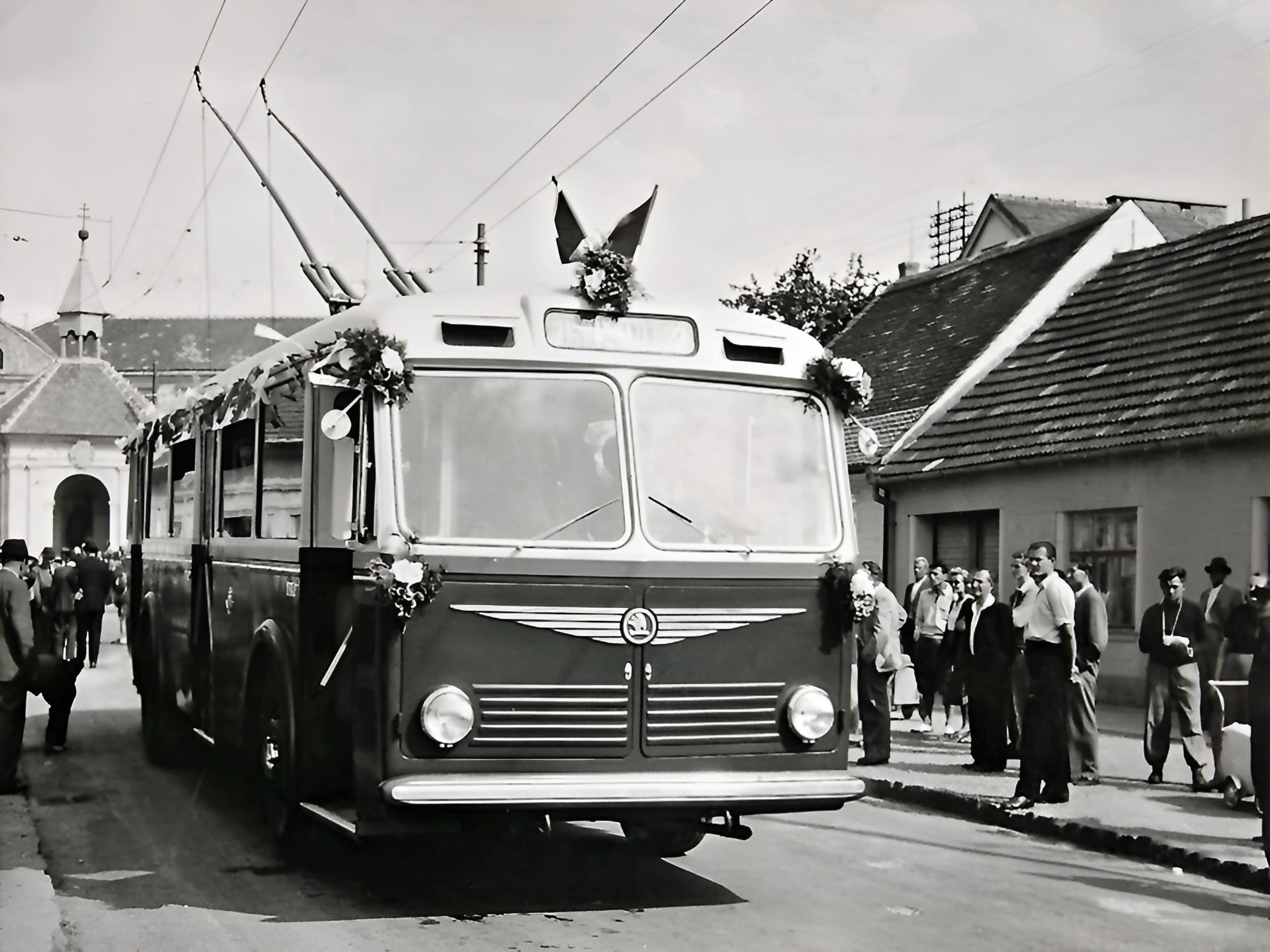 slavnostní zahájení trolejbusové dopravy v Brně 1949